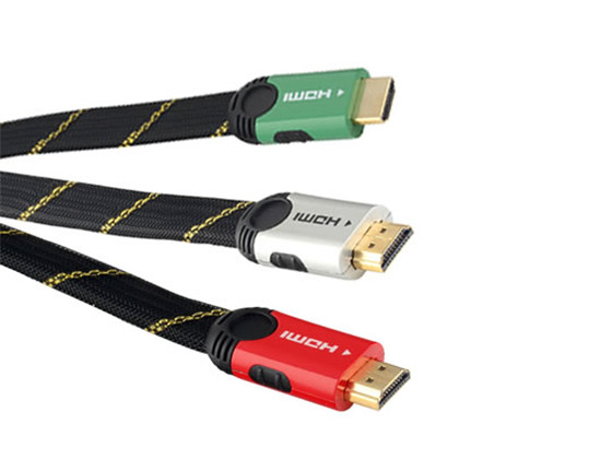 3.HDMI CABLE, HDMI 2.0 4K GOLD PLATED PLUG ,4096*2160 ,FLAT CALE WITH DOUBLE COLOR PLUGS ,ALUM PLUGS AND DOUBLE COLOR NYLON MESH