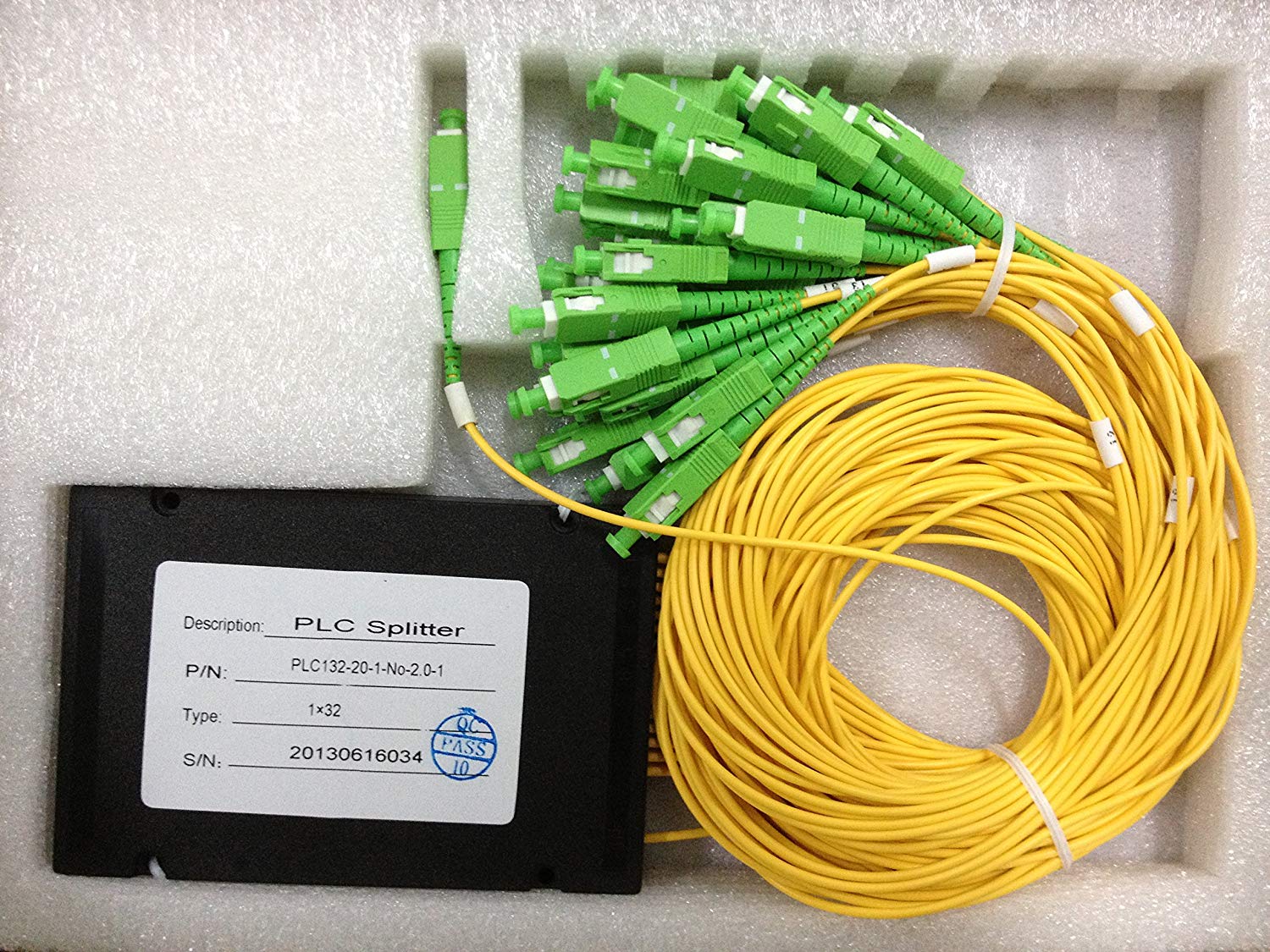 PLC Fiber Splitter with Plastic ABS Box Package, 2.0mm, SC/APC (1×32)