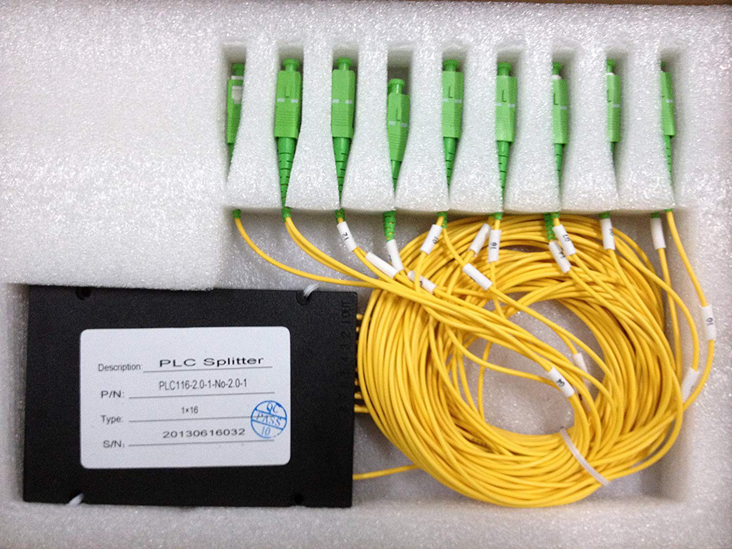 PLC Fiber Splitter with Plastic ABS Box Package, 2.0mm, SC/APC (1×16)